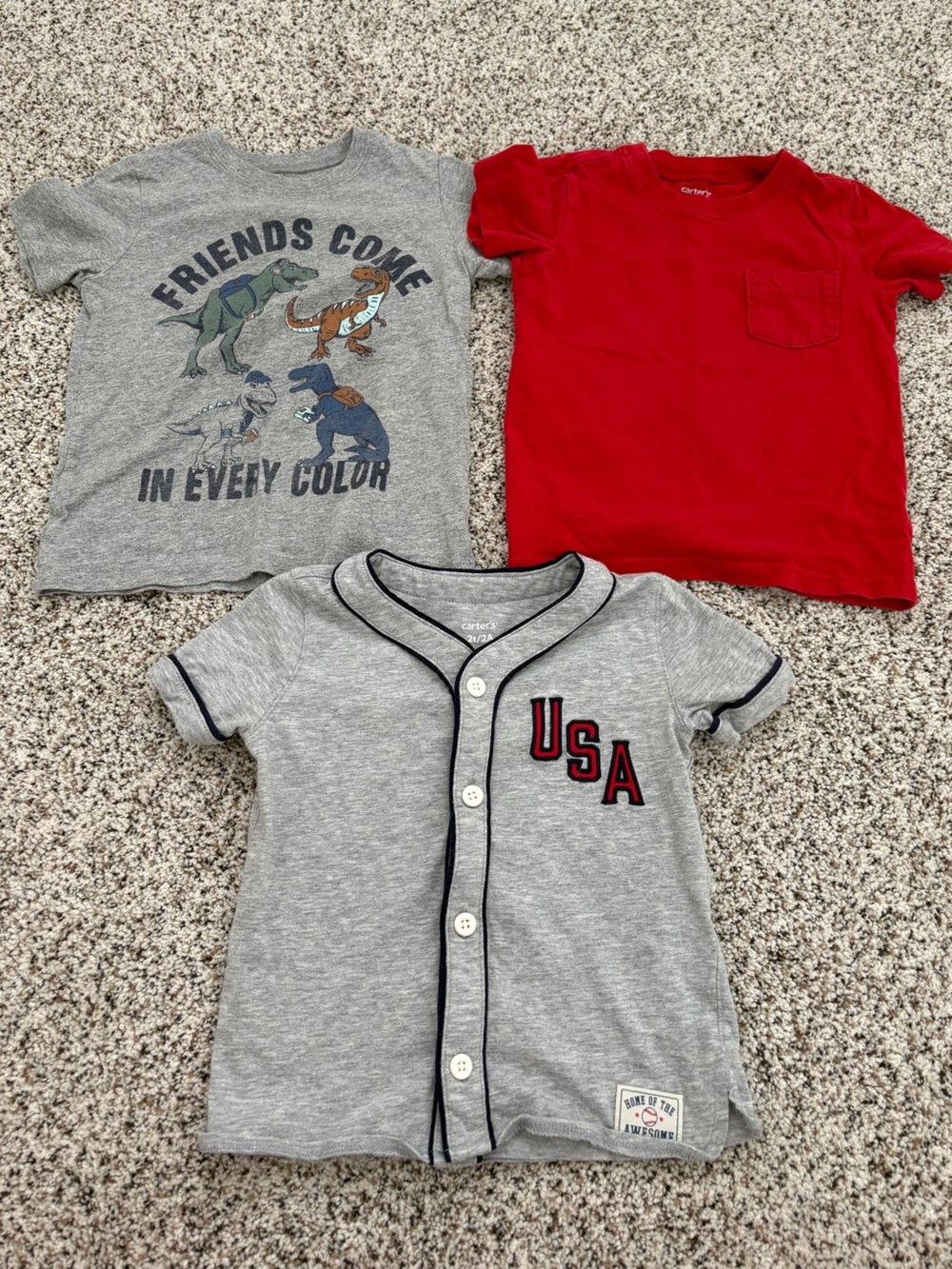 Carter's Toddler Boy Short-Sleeve T-Shirt Bundle Lot, 2T